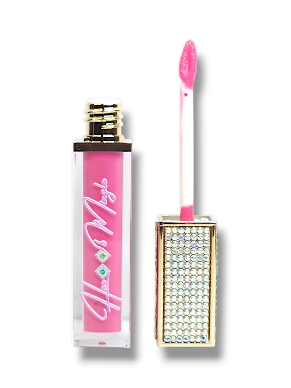 Hot Pink Lip Gloss with Rhinestone Cap - Brand: